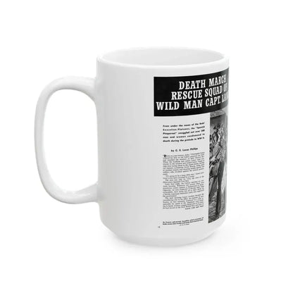 Death March Rescue Squad of Wild Man Capt. Lance, For Men Only, March 1961 - White Coffee Mug - Go Mug Yourself