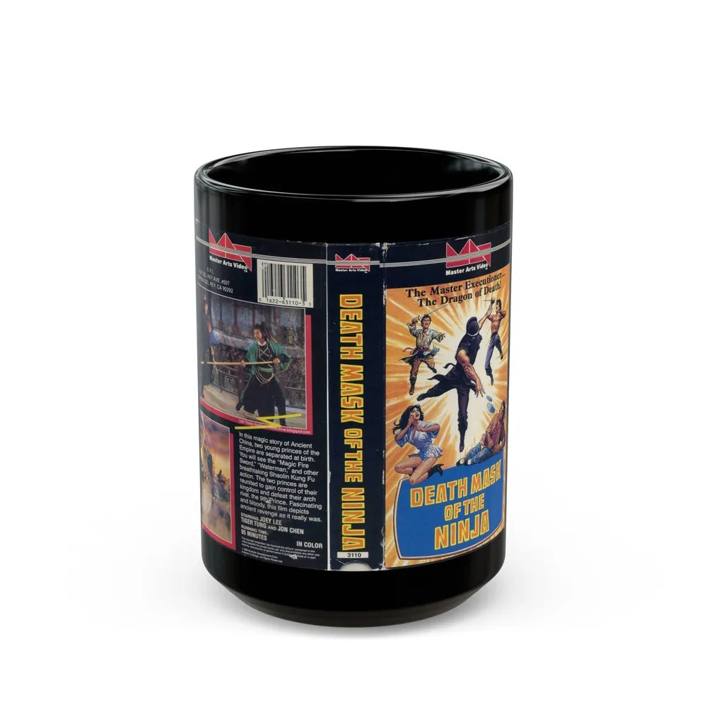 DEATH MASK OF THE NINJA (VHS COVER) - Black Coffee Mug-15oz-Go Mug Yourself