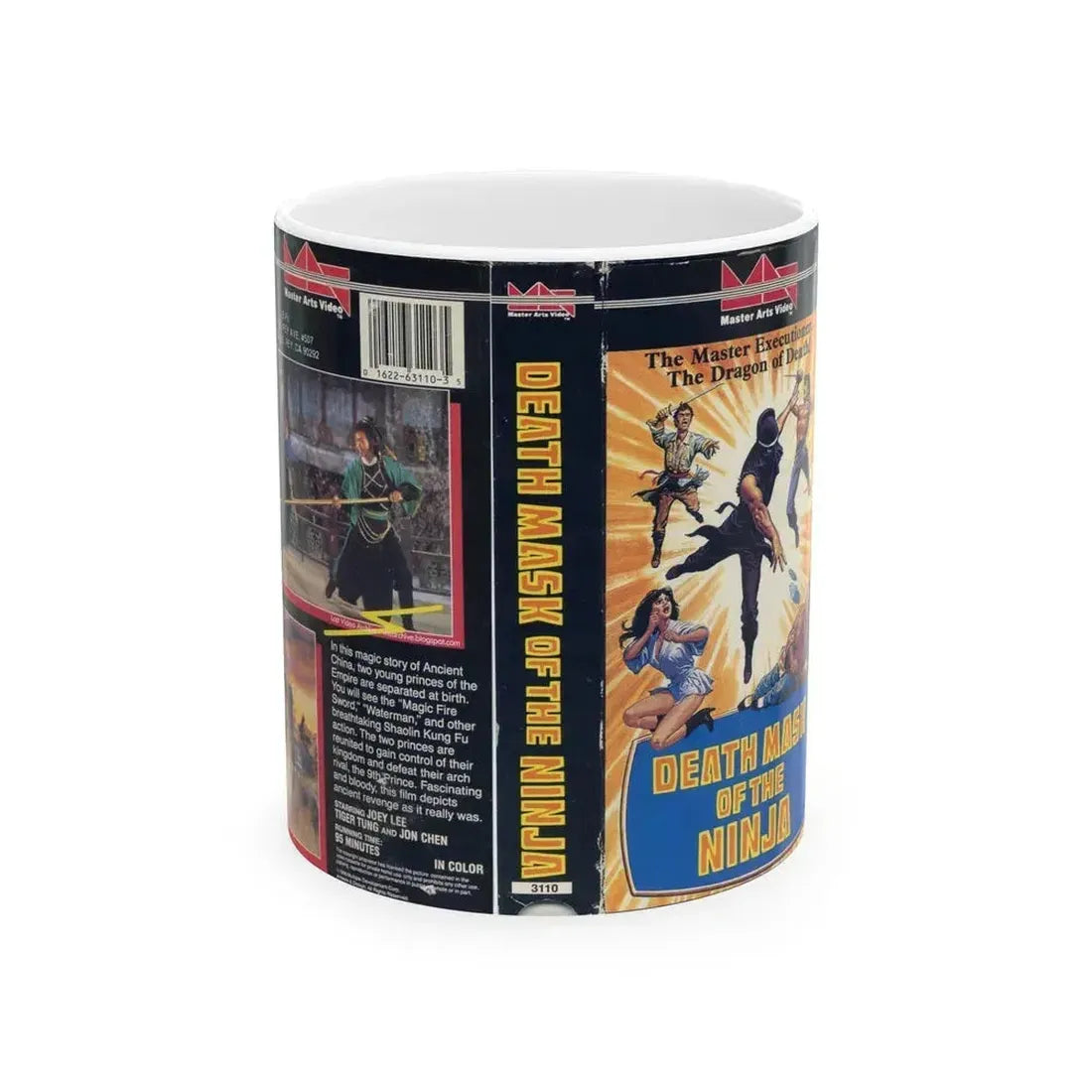 DEATH MASK OF THE NINJA (VHS COVER) - White Coffee Mug 11oz - Go Mug Yourself