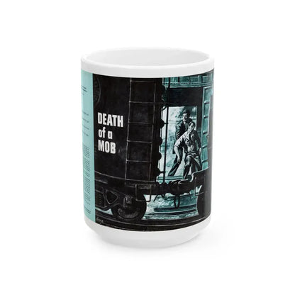 Death of a Mob, Male magazine, February 1957 - White Coffee Mug 15oz - Go Mug Yourself