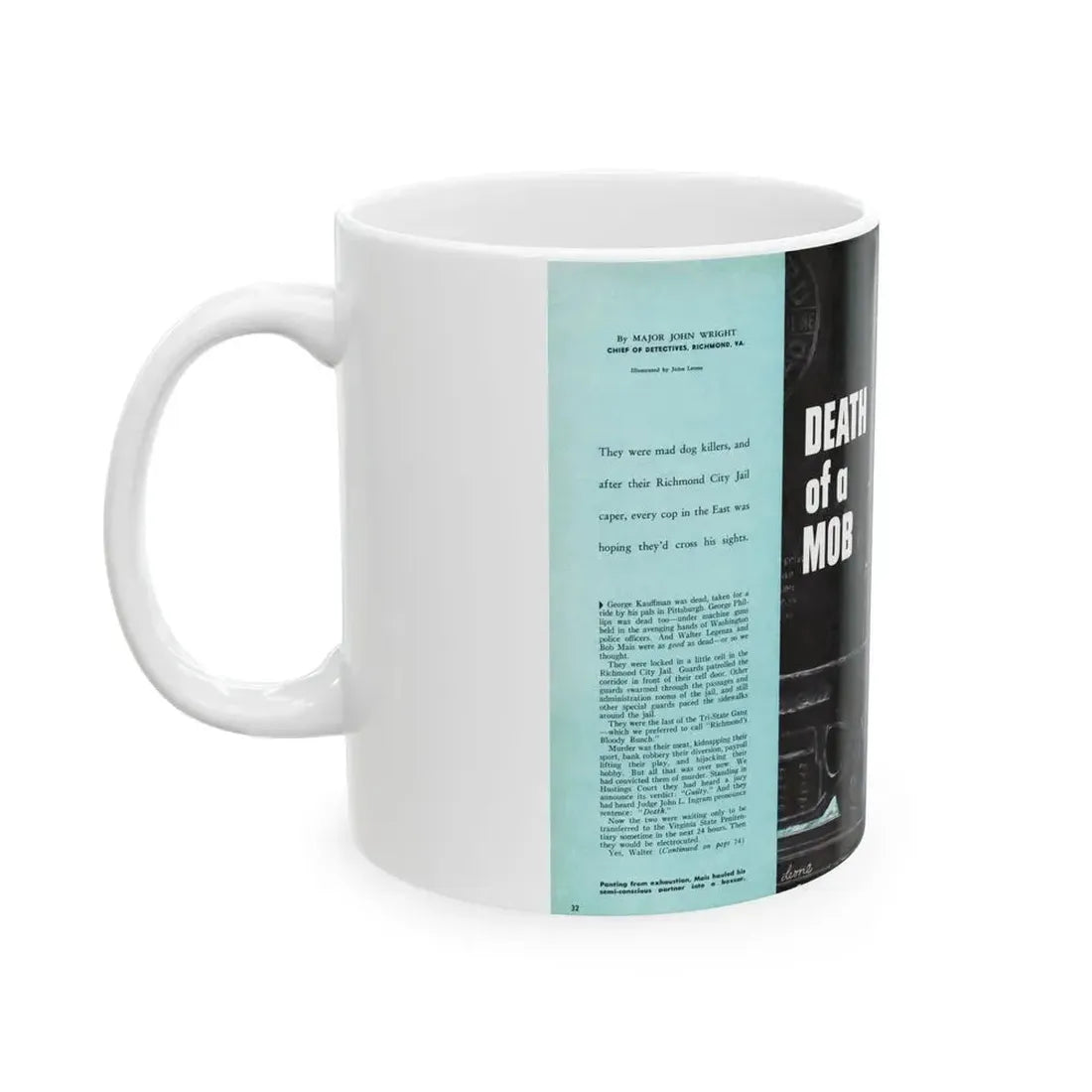 Death of a Mob, Male magazine, February 1957 - White Coffee Mug - Go Mug Yourself