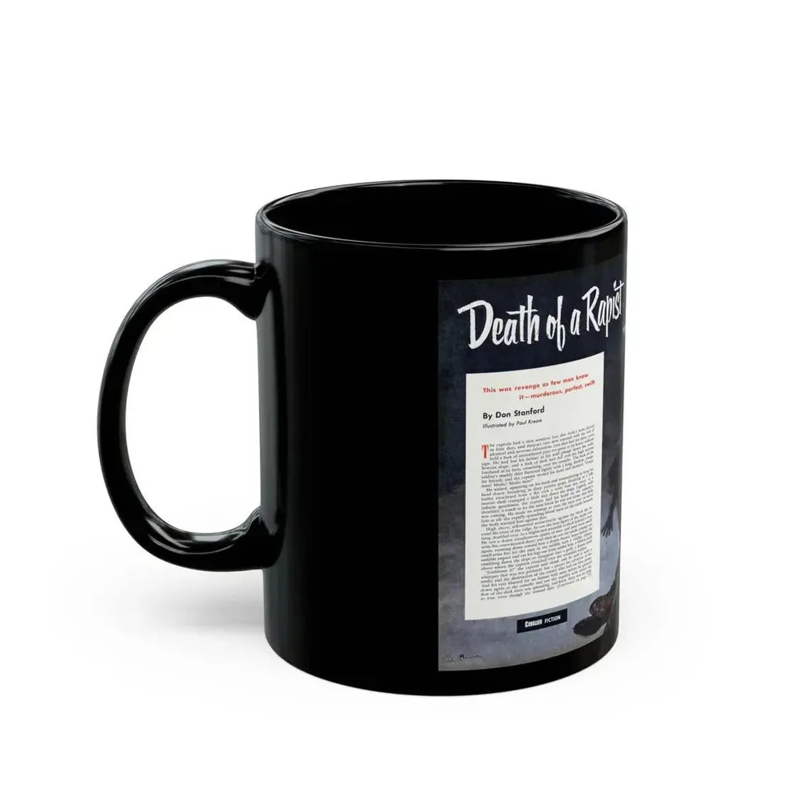 Death of a Rapist, Cavalier magazine, January 1953 - Black Coffee Mug - Go Mug Yourself