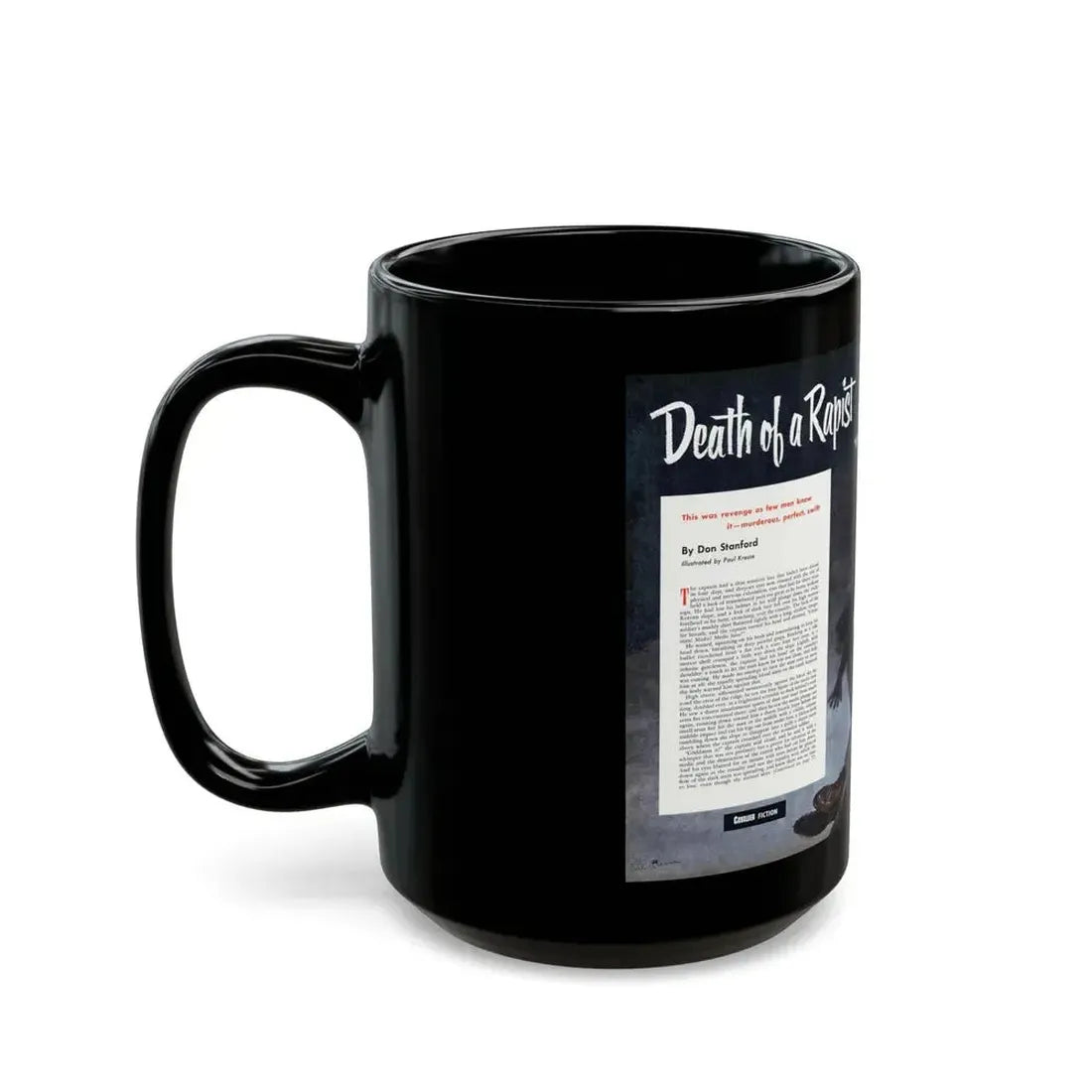 Death of a Rapist, Cavalier magazine, January 1953 - Black Coffee Mug - Go Mug Yourself