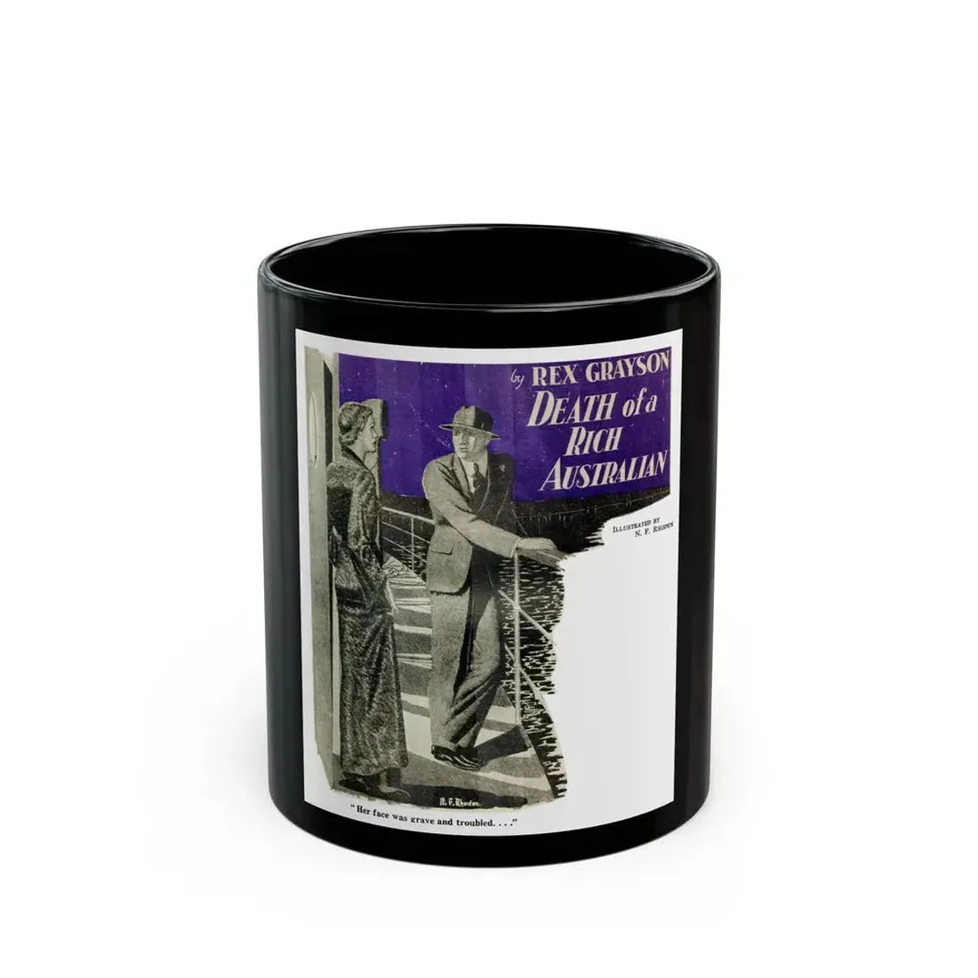 Death of a Rich Australian (1), The Australian Journal, July 1, 1937 - Black Coffee Mug 11oz - Go Mug Yourself