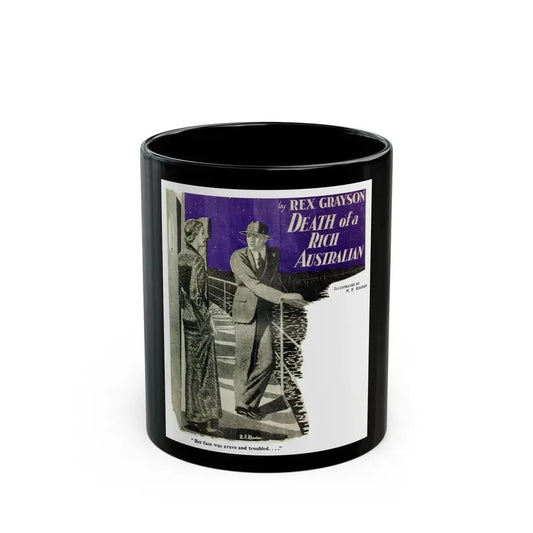Death of a Rich Australian (1), The Australian Journal, July 1, 1937 - Black Coffee Mug 11oz - Go Mug Yourself