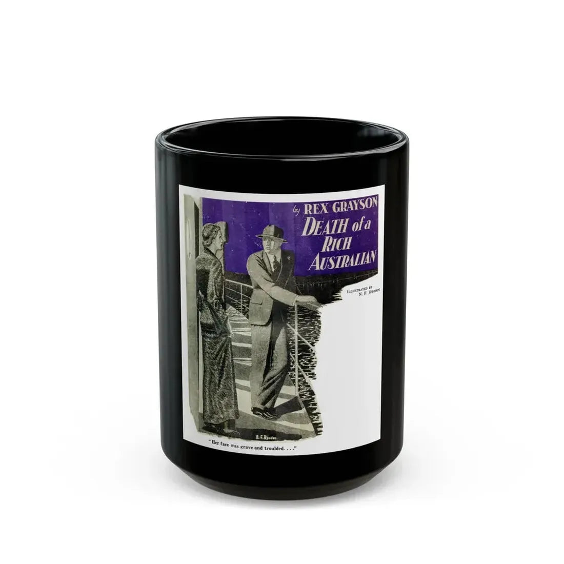 Death of a Rich Australian (1), The Australian Journal, July 1, 1937 - Black Coffee Mug 15oz - Go Mug Yourself