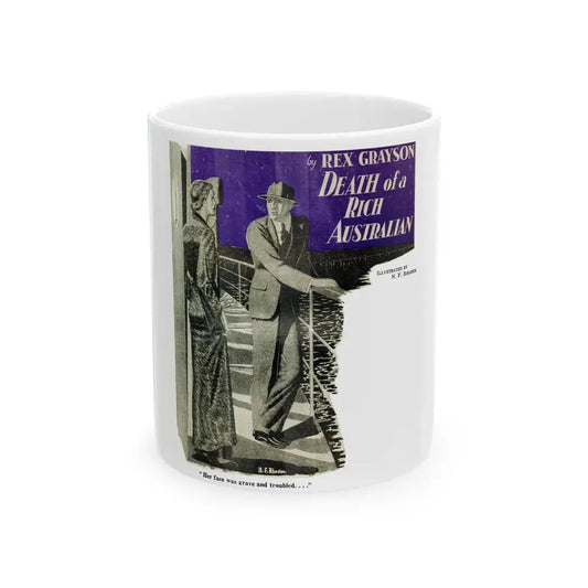 Death of a Rich Australian (1), The Australian Journal, July 1, 1937 - White Coffee Mug 11oz - Go Mug Yourself