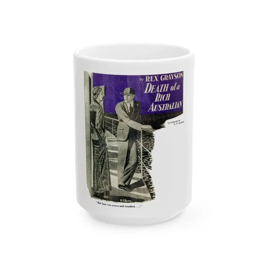 Death of a Rich Australian (1), The Australian Journal, July 1, 1937 - White Coffee Mug 15oz - Go Mug Yourself