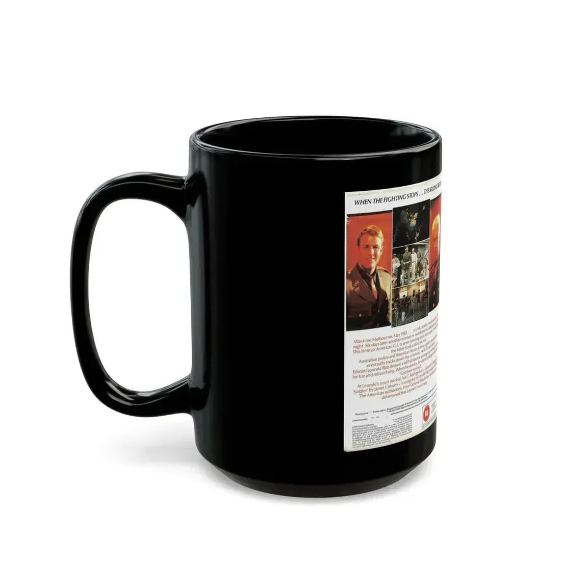 DEATH OF A SOLDIER (VHS COVER) - Black Coffee Mug - Go Mug Yourself
