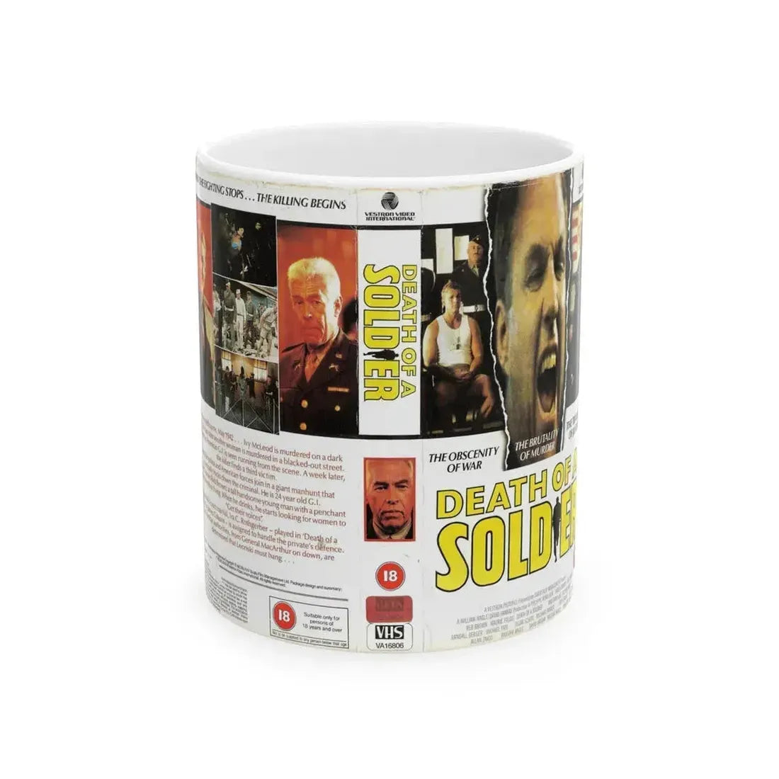 DEATH OF A SOLDIER (VHS COVER) - White Coffee Mug 11oz - Go Mug Yourself