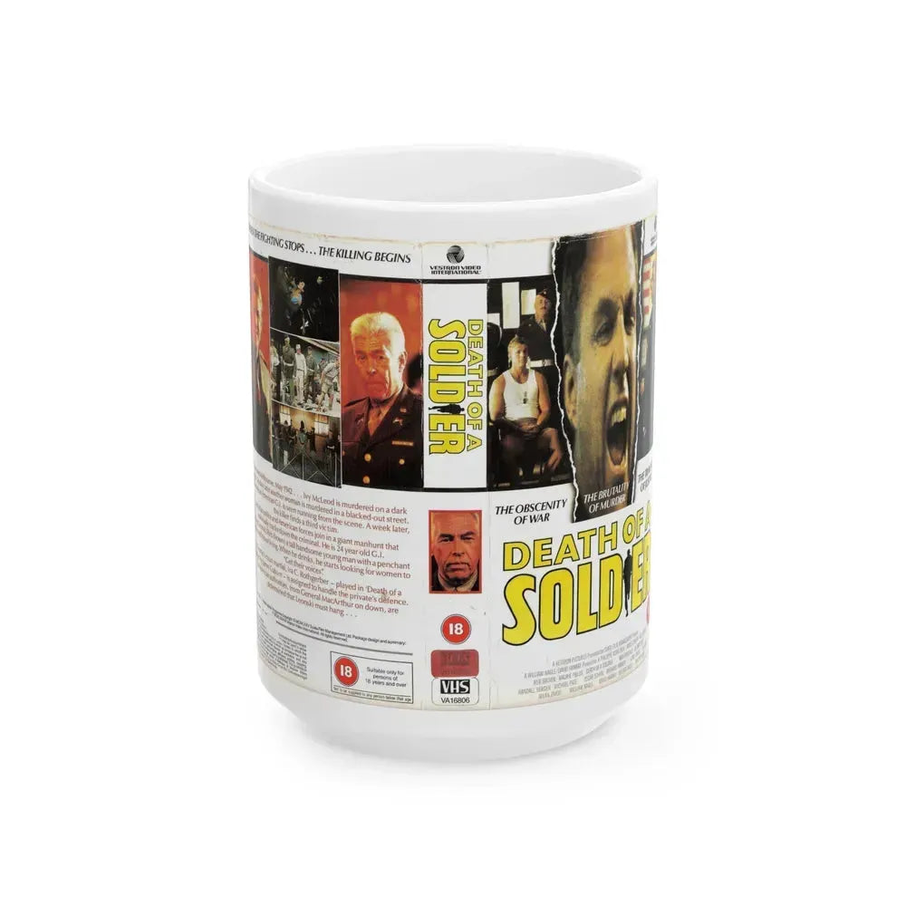 DEATH OF A SOLDIER (VHS COVER) - White Coffee Mug 15oz - Go Mug Yourself