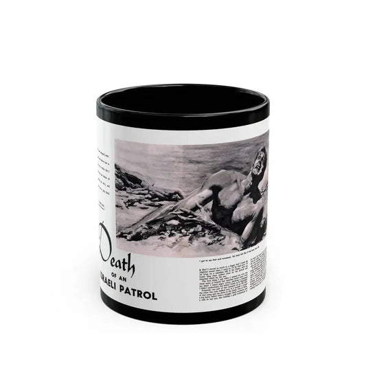 Death of an Israeli Patrol, Male magazine, September 1956 - Black Coffee Mug 11oz - Go Mug Yourself