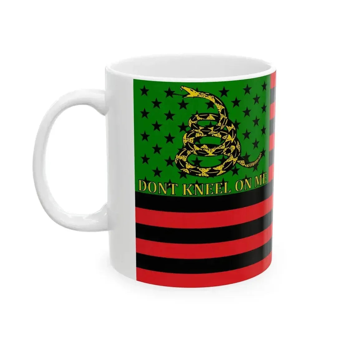 Death of George Floyd protest Gadsden flag without grass (United States) White Coffee Mug - Go Mug Yourself