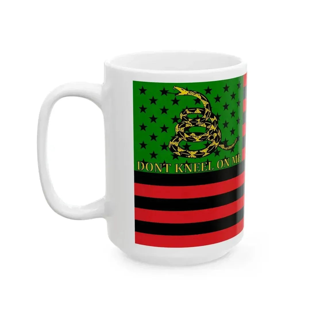 Death of George Floyd protest Gadsden flag without grass (United States) White Coffee Mug - Go Mug Yourself