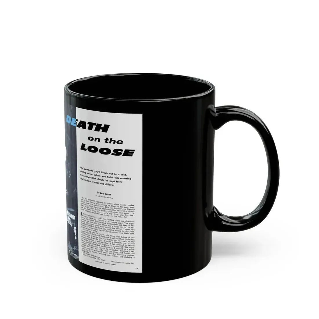 Death on the Loose, Bluebook for Men, February 1961 - Black Coffee Mug - Go Mug Yourself