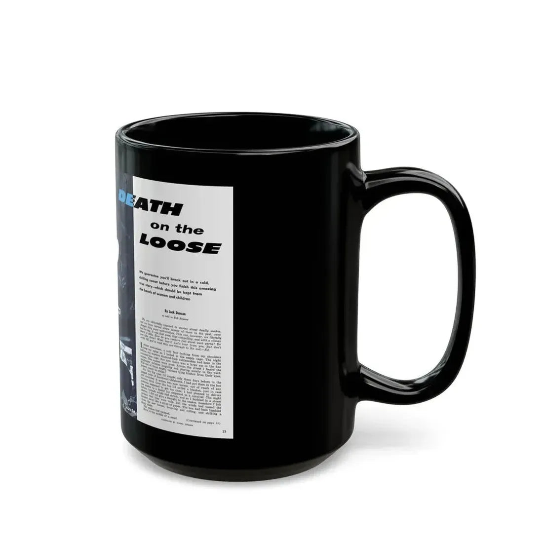Death on the Loose, Bluebook for Men, February 1961 - Black Coffee Mug - Go Mug Yourself