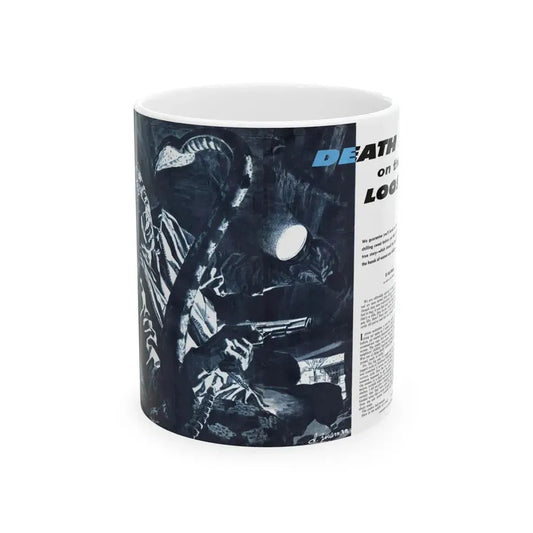 Death on the Loose, Bluebook for Men, February 1961 - White Coffee Mug 11oz - Go Mug Yourself