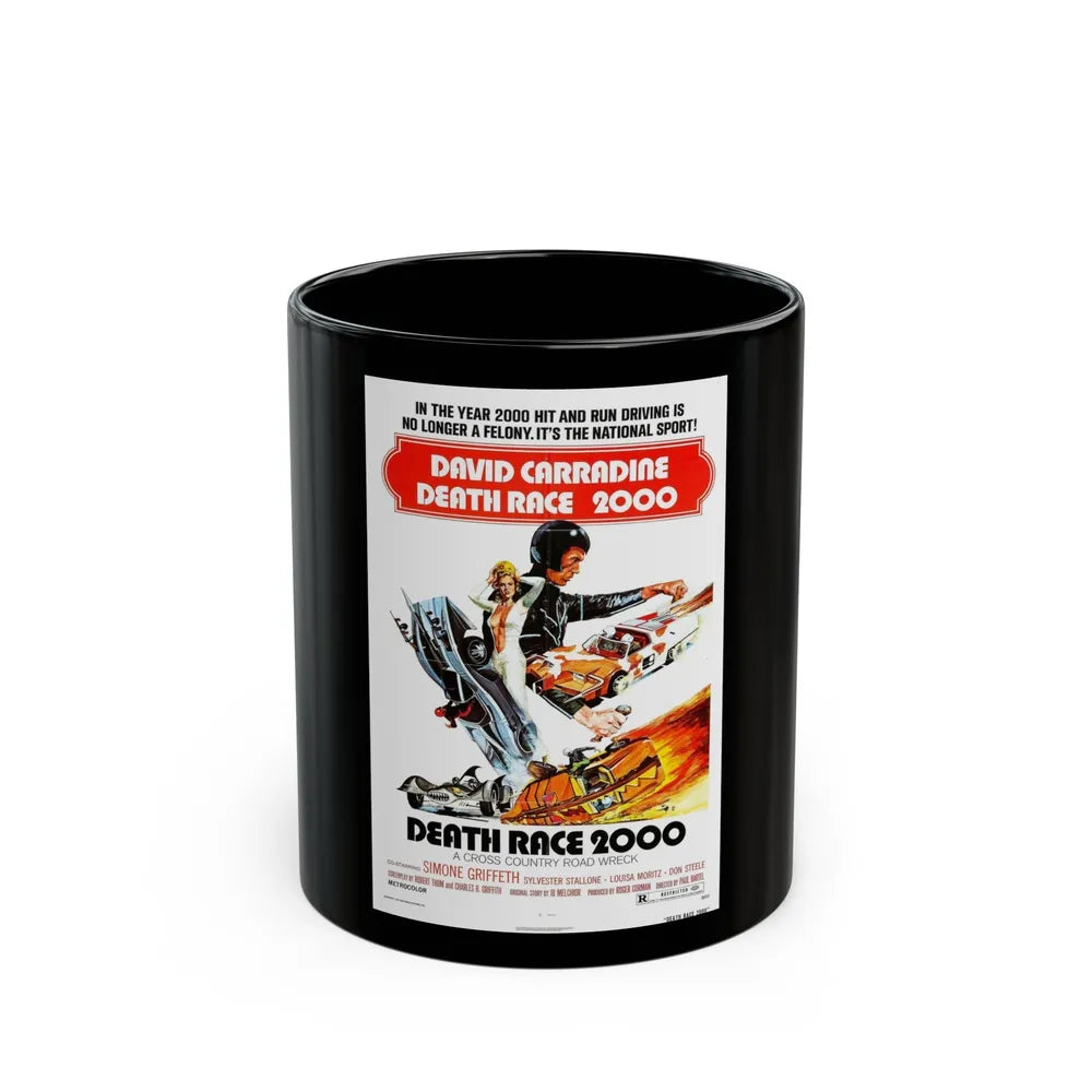 DEATH RACE 2000 1975 Movie Poster - Black Coffee Mug-11oz-Go Mug Yourself