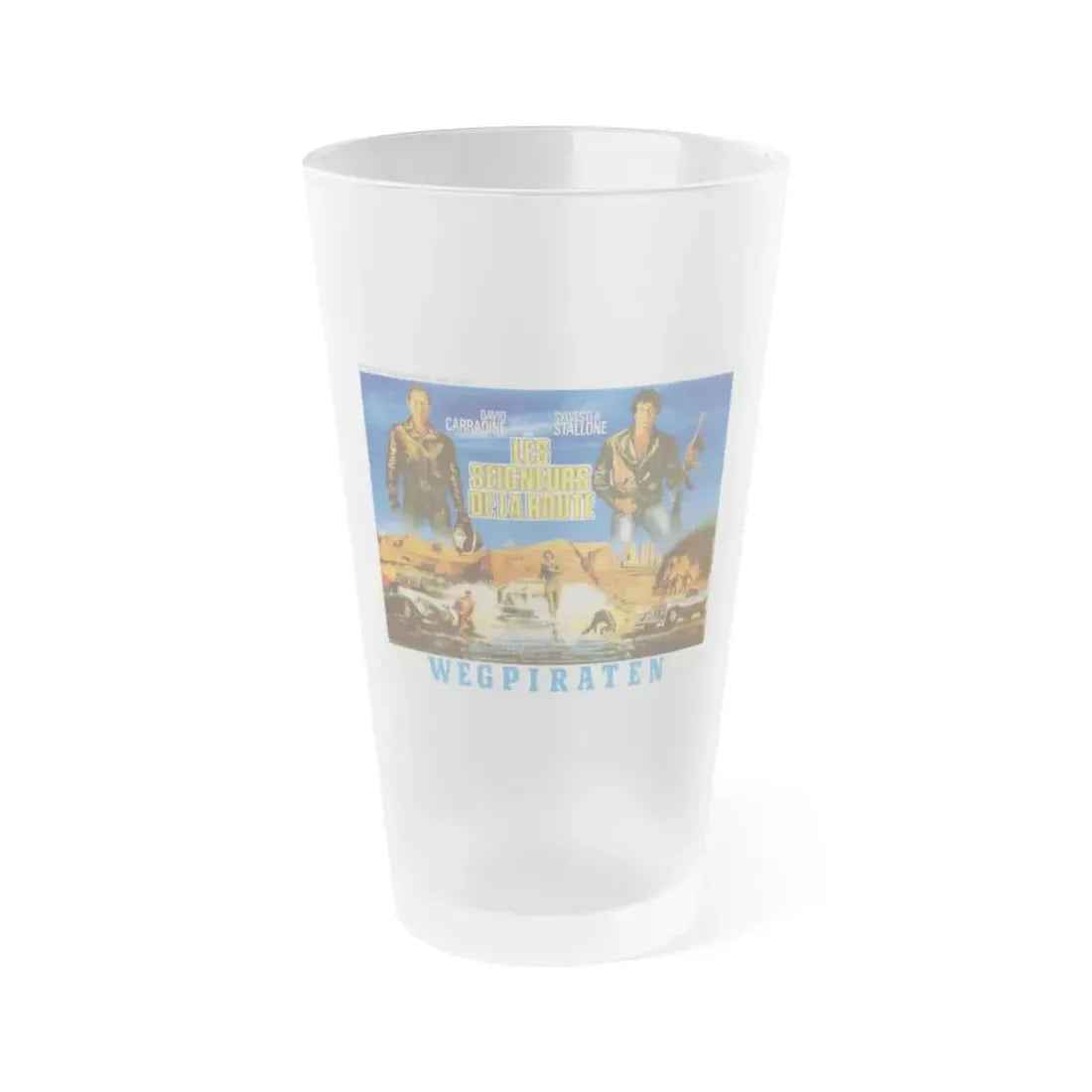 DEATH RACE 2000 (BELGIAN) 1975 Movie Poster - Frosted Pint Glass 16oz Default Title - Go Mug Yourself