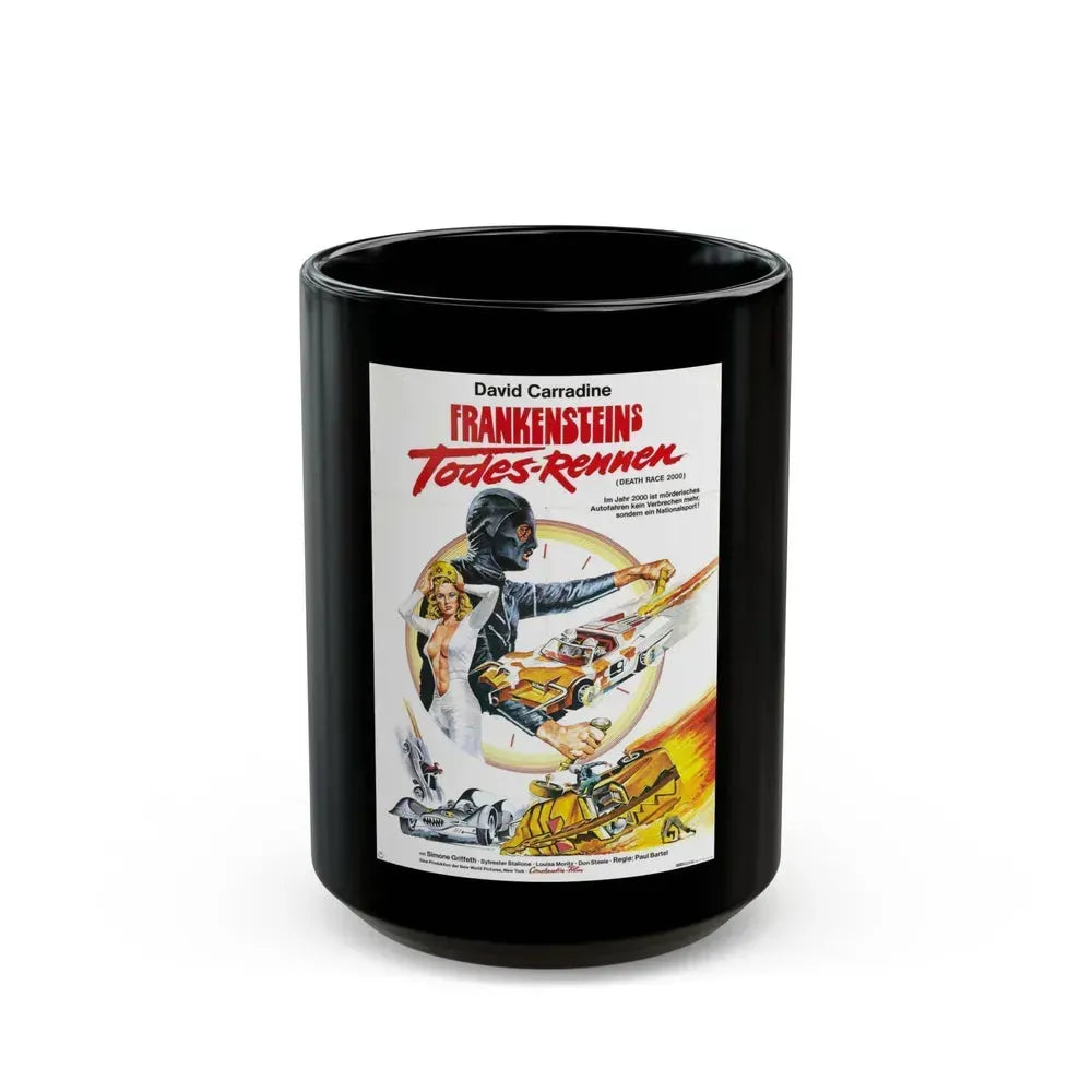DEATH RACE 2000 (GERMAN) 1975 Movie Poster - Black Coffee Mug 15oz - Go Mug Yourself