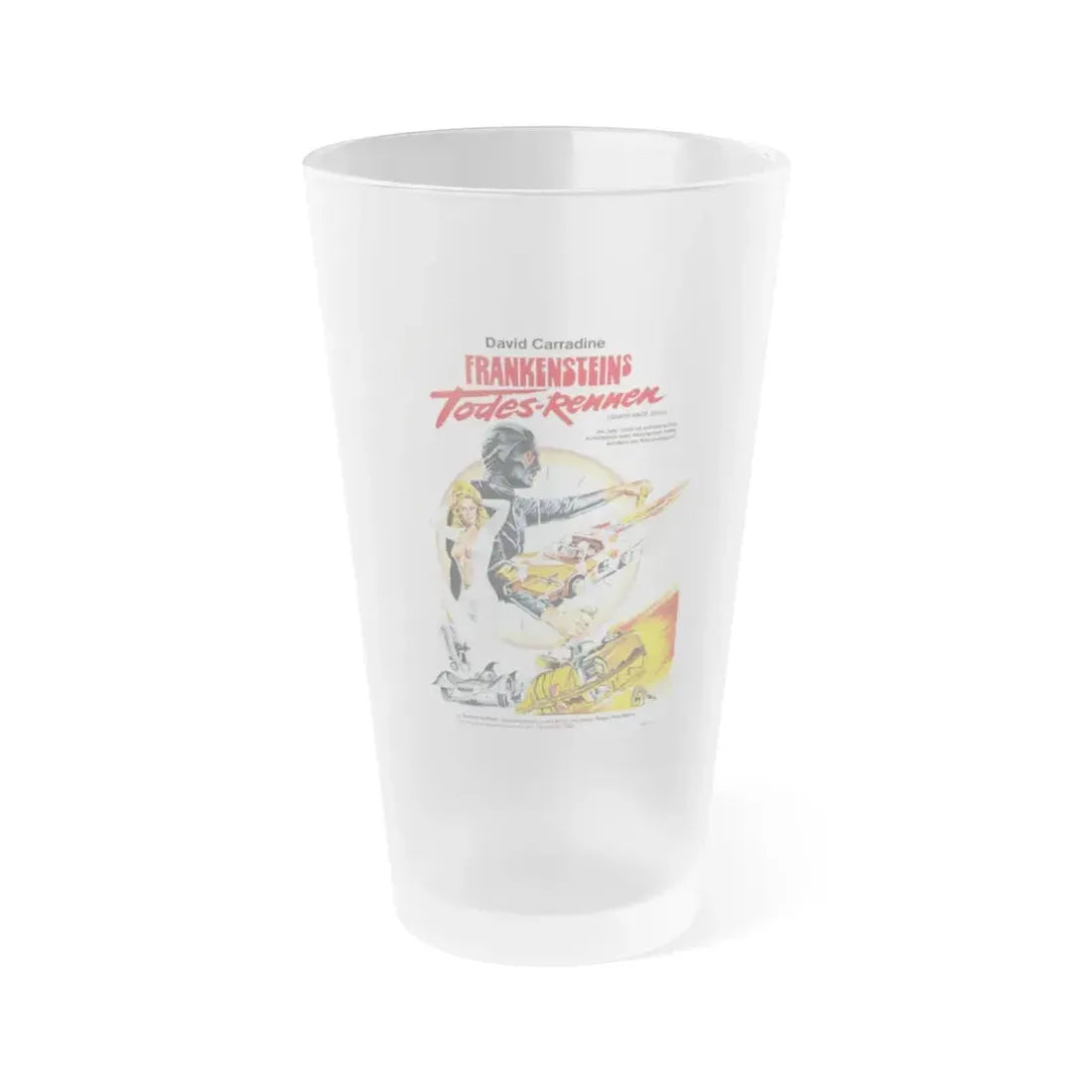 DEATH RACE 2000 (GERMAN) 1975 Movie Poster - Frosted Pint Glass 16oz Default Title - Go Mug Yourself