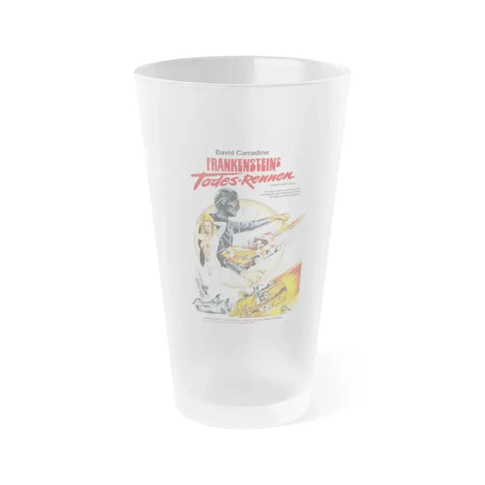 DEATH RACE 2000 (GERMAN) 1975 Movie Poster - Frosted Pint Glass 16oz Default Title - Go Mug Yourself