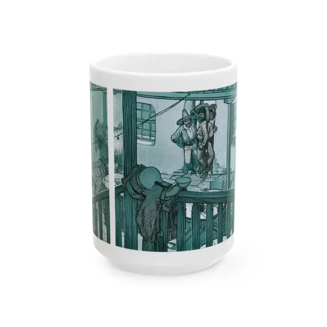 Death Rides The Mesa, The American Magazine, January 1934 - White Coffee Mug 15oz - Go Mug Yourself