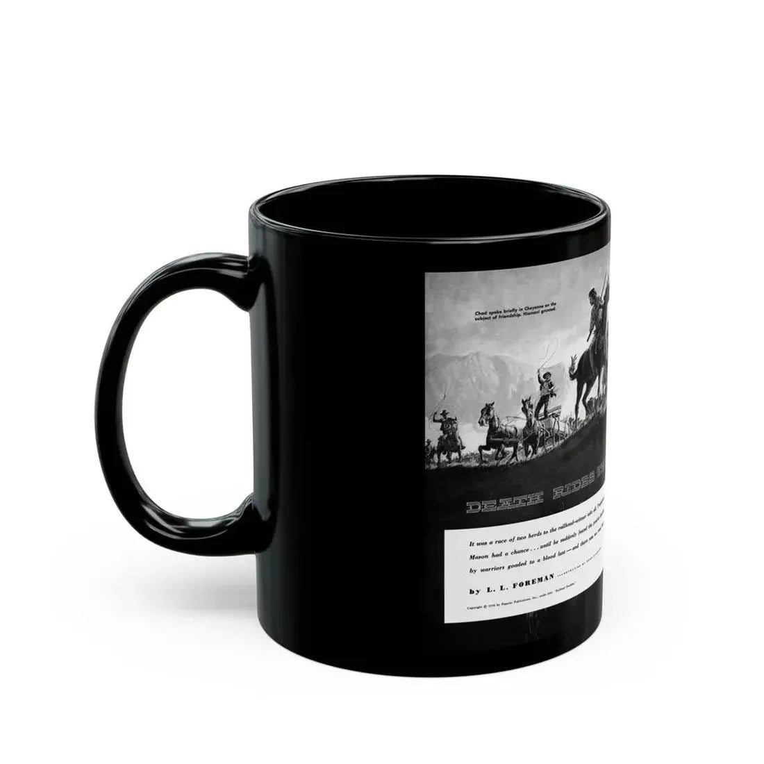 Death Rides This Trail, Adventure magazine, April 1959 - Black Coffee Mug - Go Mug Yourself