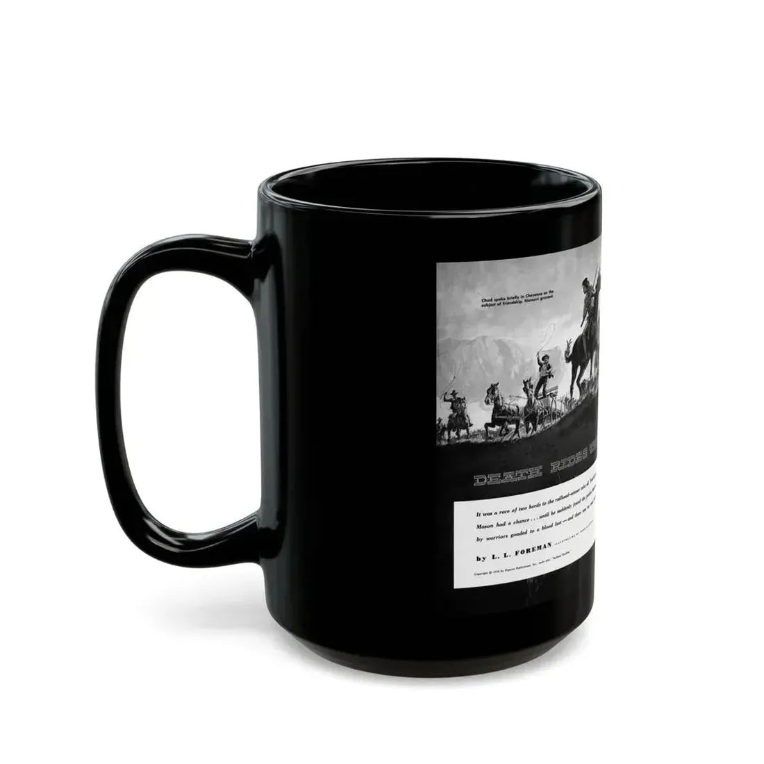 Death Rides This Trail, Adventure magazine, April 1959 - Black Coffee Mug - Go Mug Yourself