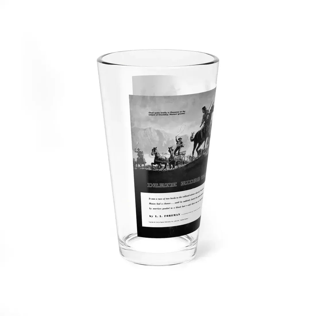 Death Rides This Trail, Adventure magazine, April 1959 - Pint Glass 16oz - Go Mug Yourself