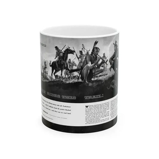 Death Rides This Trail, Adventure magazine, April 1959 - White Coffee Mug 11oz - Go Mug Yourself