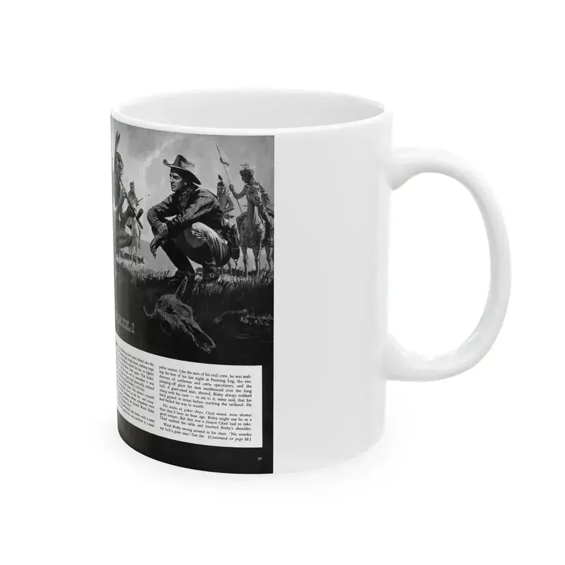 Death Rides This Trail, Adventure magazine, April 1959 - White Coffee Mug - Go Mug Yourself