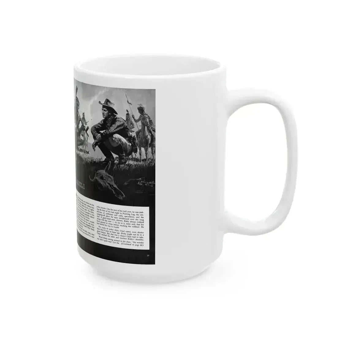 Death Rides This Trail, Adventure magazine, April 1959 - White Coffee Mug - Go Mug Yourself
