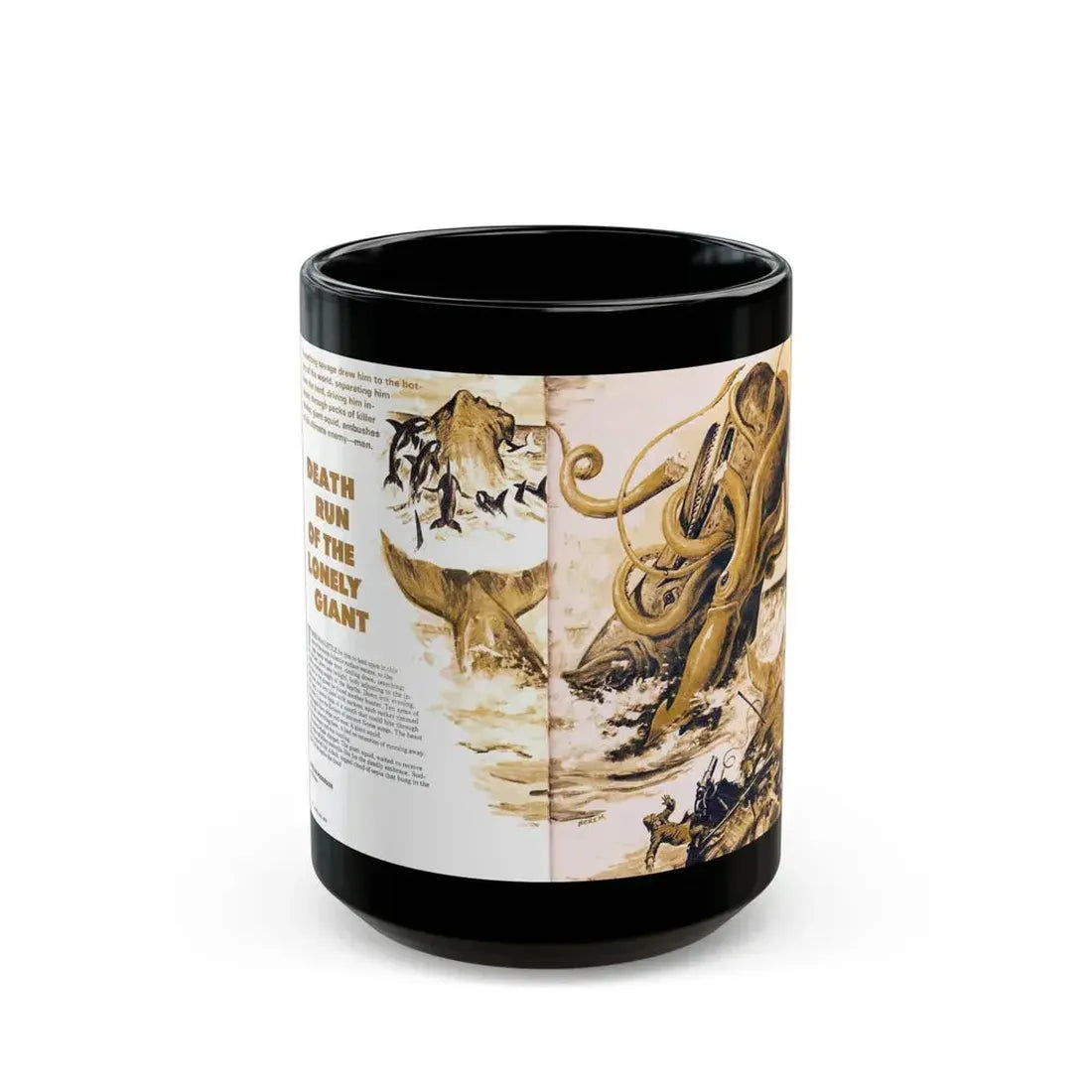 Death Run of the Lonely Giant, Adam magazine, July 1976 - Black Coffee Mug 15oz - Go Mug Yourself
