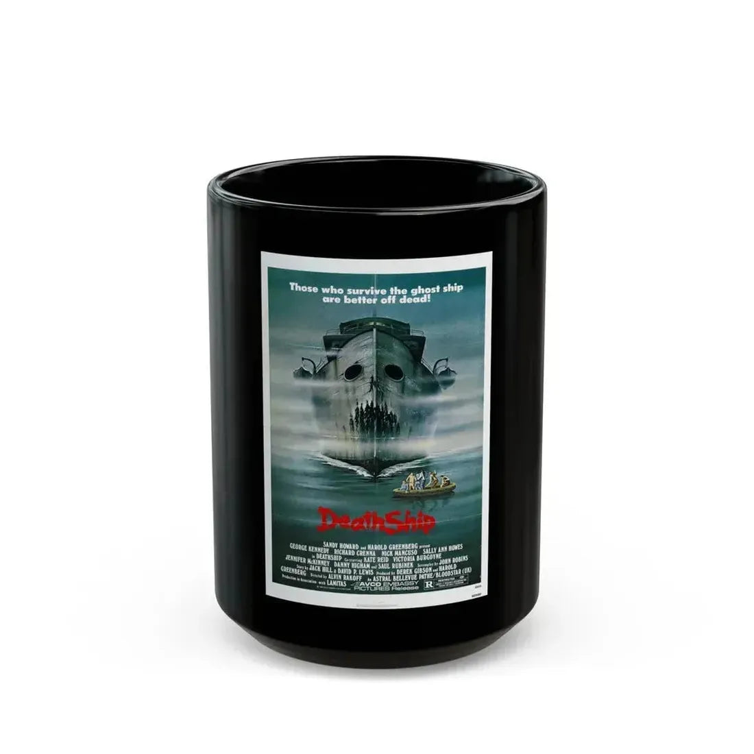 DEATH SHIP 1980 Movie Poster - Black Coffee Mug 15oz - Go Mug Yourself