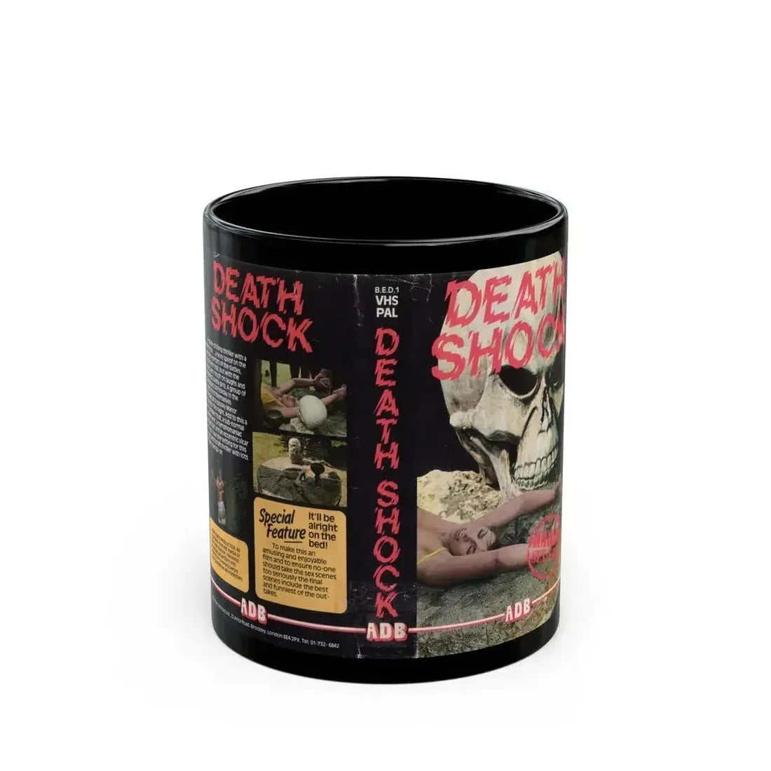 DEATH SHOCK VERSION 2 (VHS COVER) - Black Coffee Mug 11oz - Go Mug Yourself