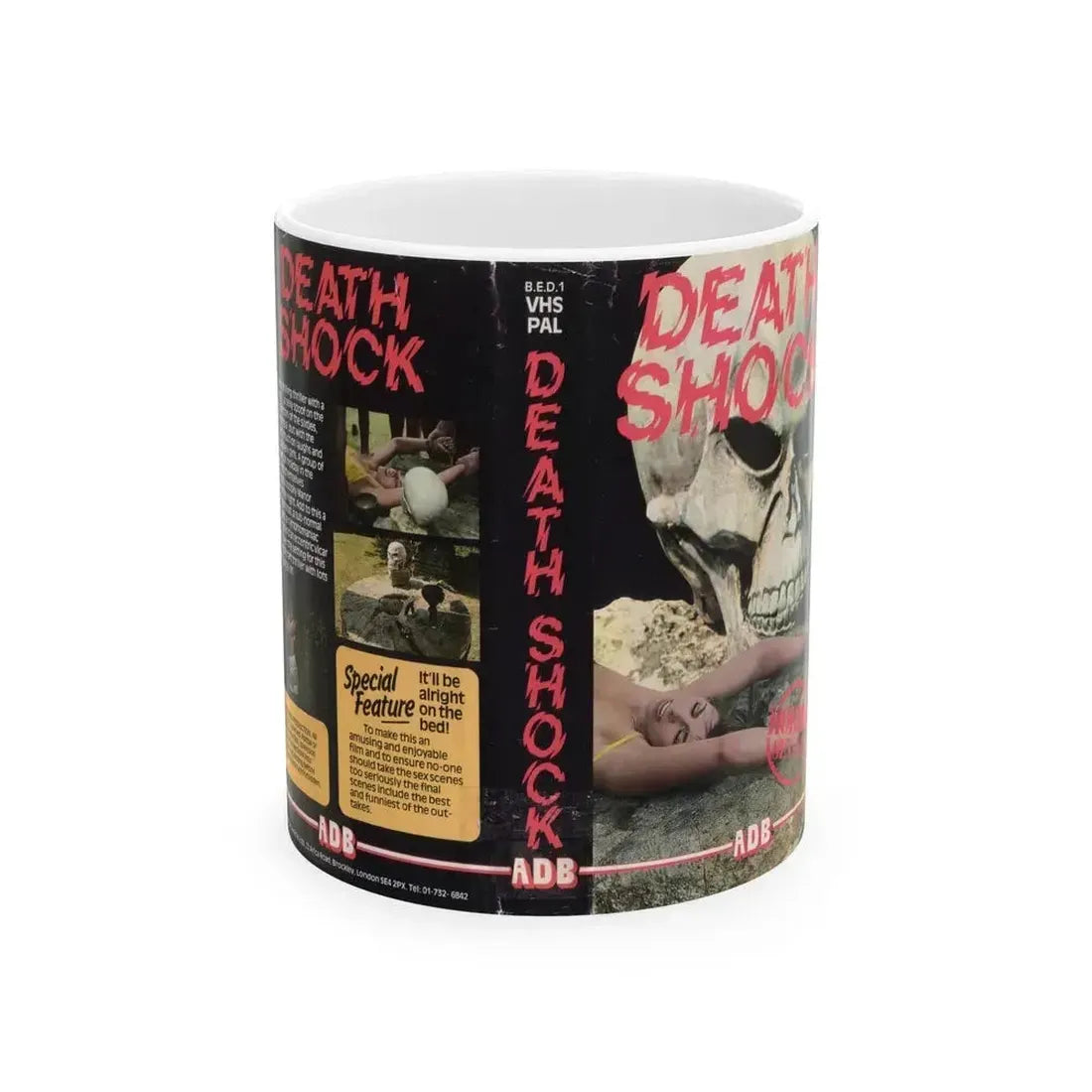 DEATH SHOCK VERSION 2 (VHS COVER) - White Coffee Mug 11oz - Go Mug Yourself