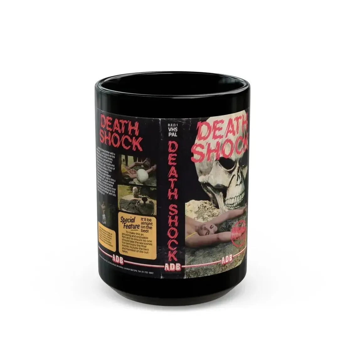 DEATH SHOCK (VHS COVER) - Black Coffee Mug 15oz - Go Mug Yourself