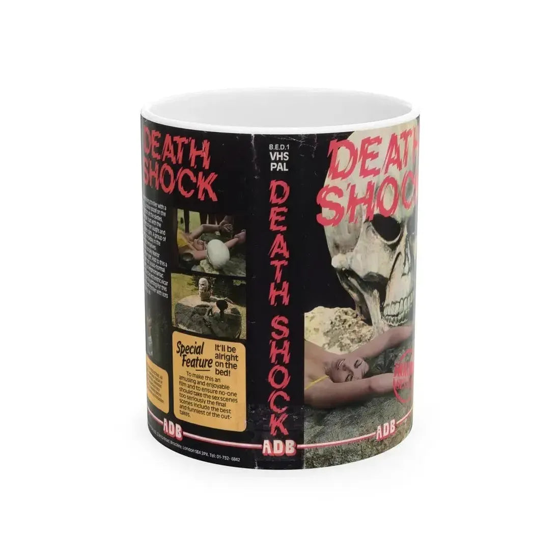 DEATH SHOCK (VHS COVER) - White Coffee Mug 11oz - Go Mug Yourself