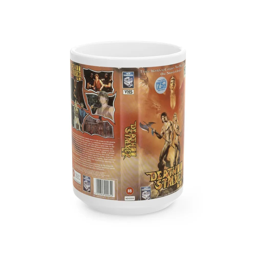 DEATH STALKER 2 (VHS COVER) - White Coffee Mug-15oz-Go Mug Yourself