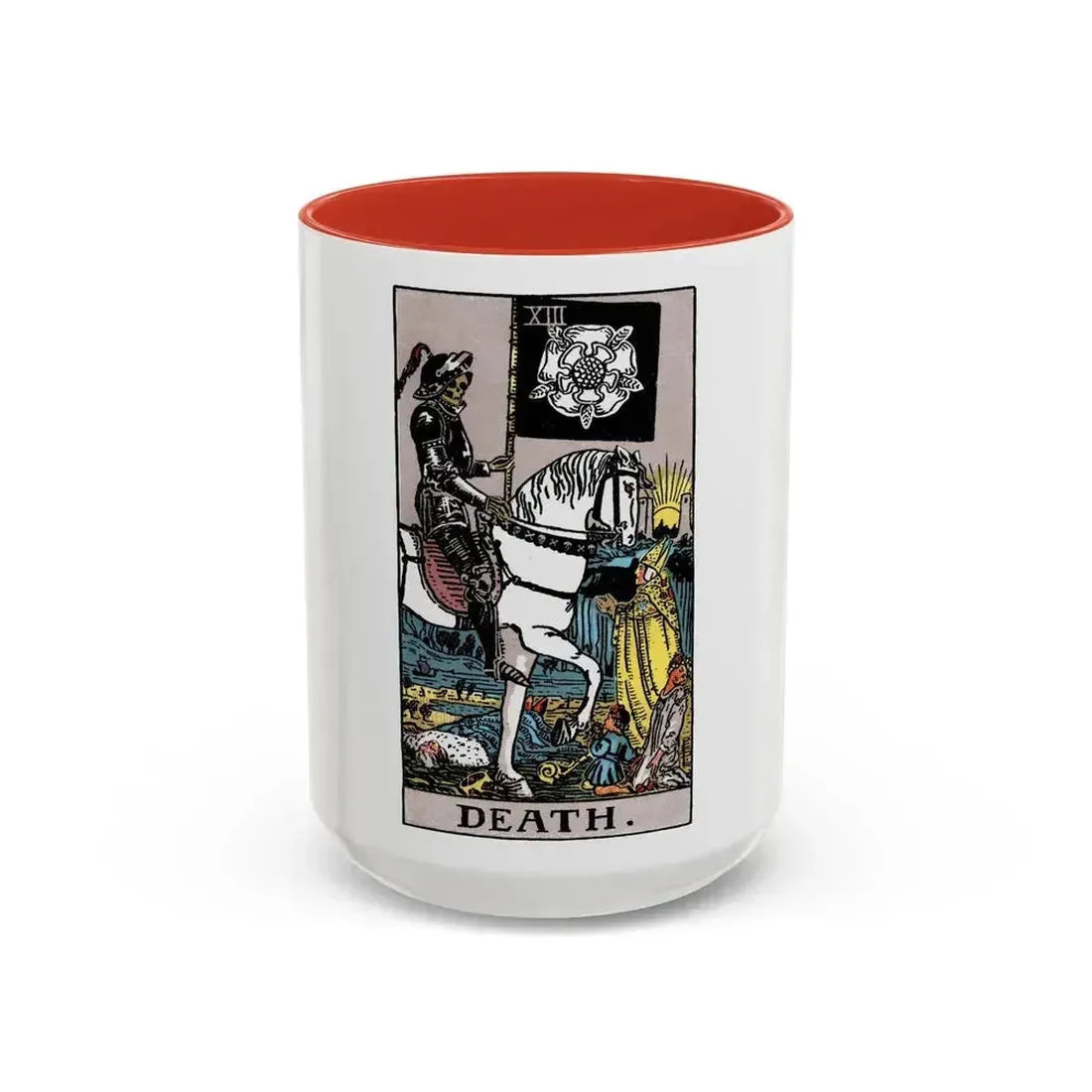 Death (Tarot Card) Accent Coffee Mug 15oz Red - Go Mug Yourself