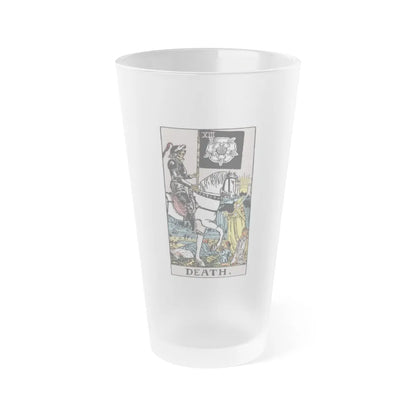 Death (Tarot Card) Frosted Pint Glass 16oz-Go Mug Yourself