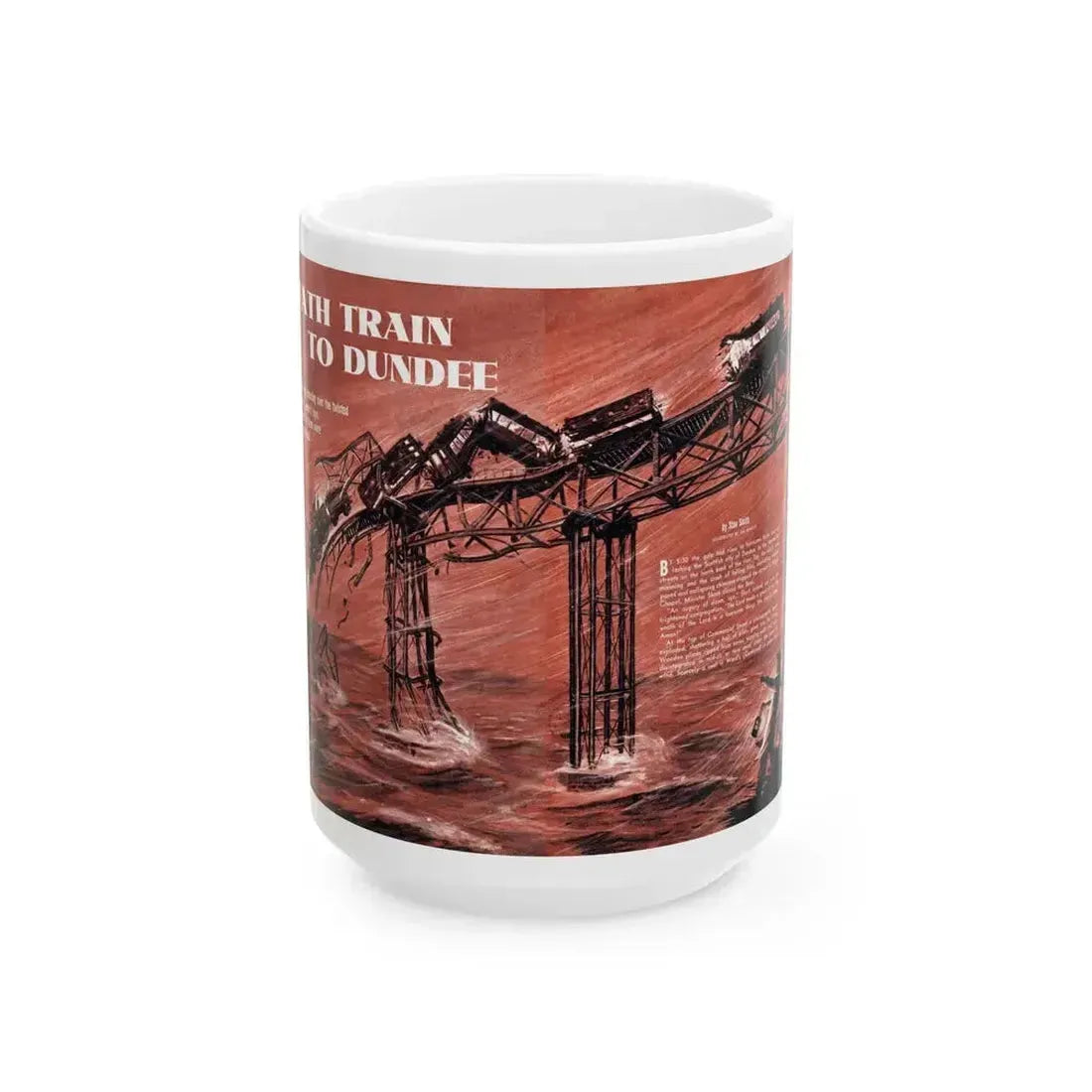 Death Train to Dundee, Stag magazine, November 1957 - White Coffee Mug 15oz - Go Mug Yourself
