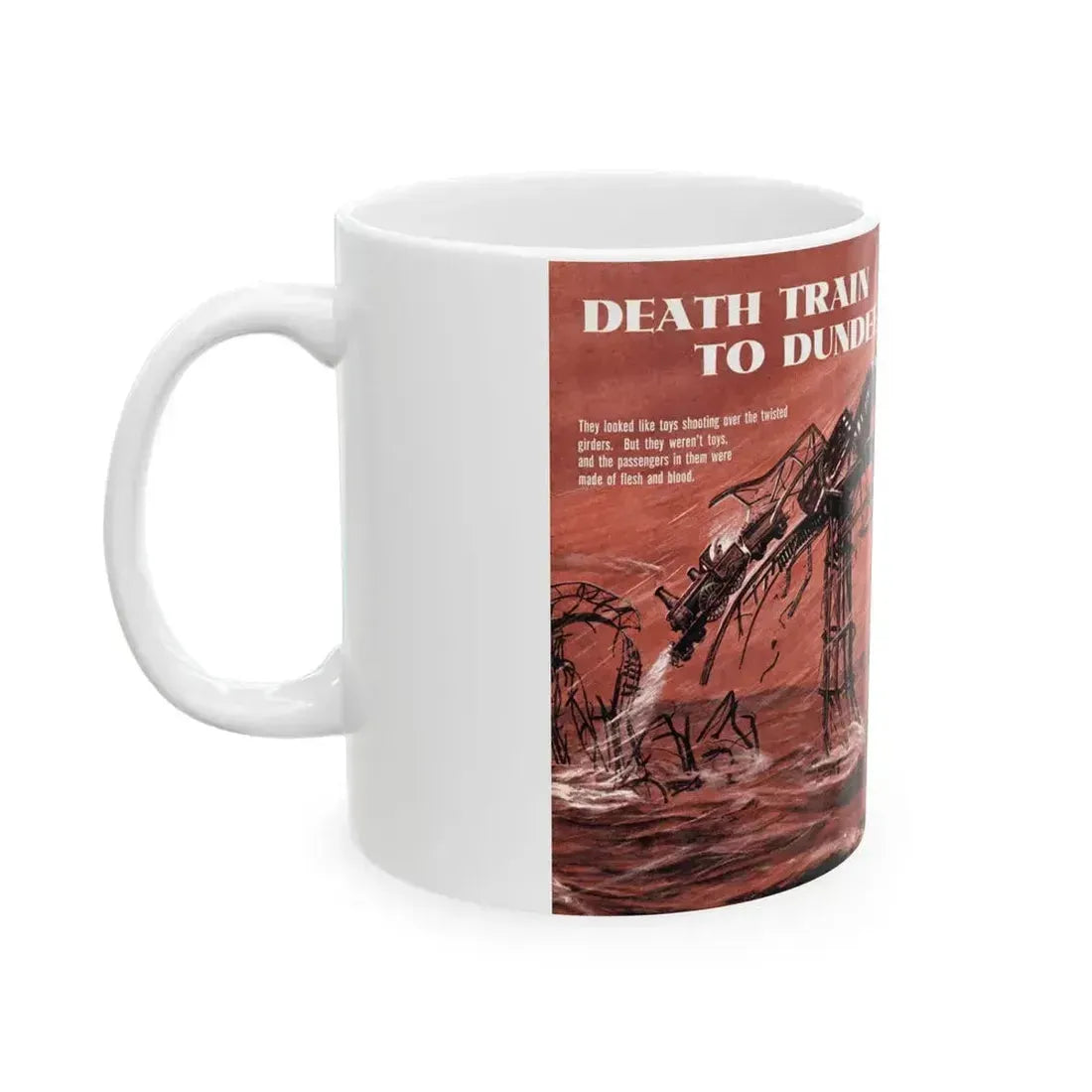 Death Train to Dundee, Stag magazine, November 1957 - White Coffee Mug - Go Mug Yourself