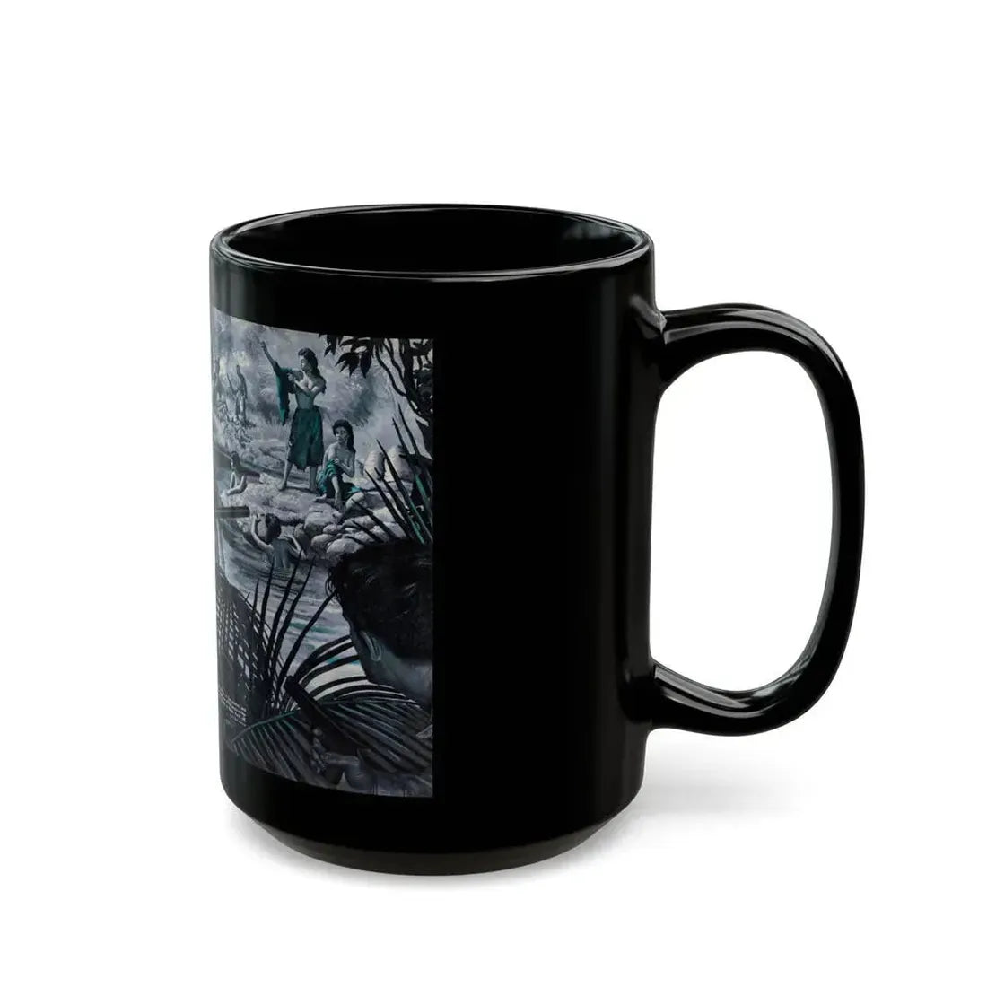 Death Trek Of Sgt. 'Shotgun' Schultz, For Men Only, February 1959 - Black Coffee Mug - Go Mug Yourself