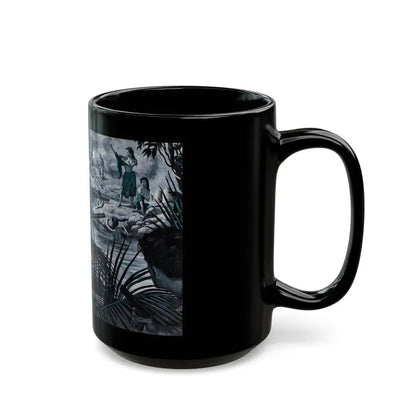 Death Trek Of Sgt. 'Shotgun' Schultz, For Men Only, February 1959 - Black Coffee Mug - Go Mug Yourself