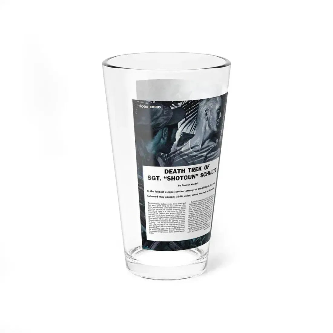 Death Trek Of Sgt. 'Shotgun' Schultz, For Men Only, February 1959 - Pint Glass 16oz - Go Mug Yourself