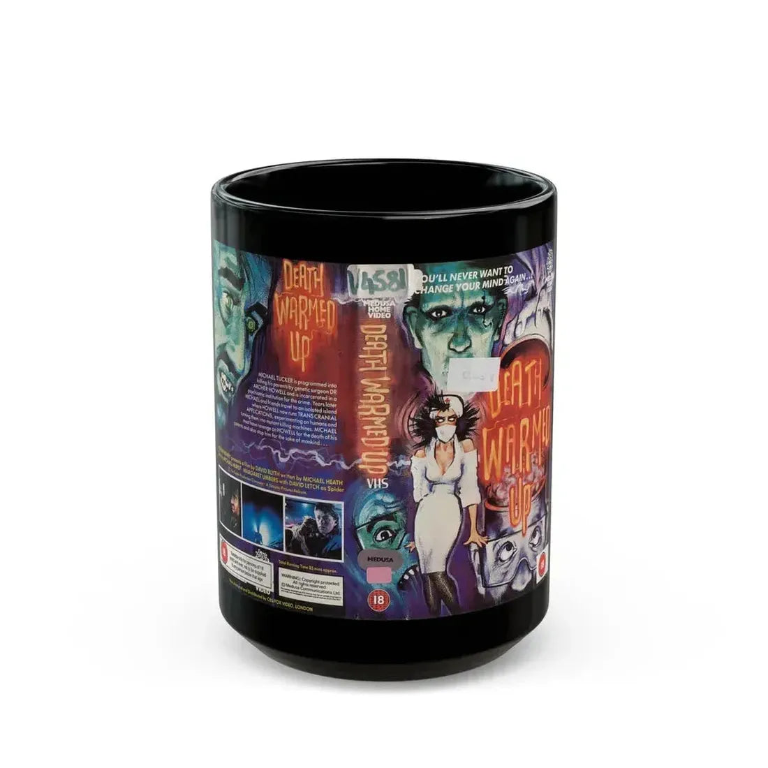 DEATH WARMED UP MEDUSA HOME VIDEO (VHS COVER) - Black Coffee Mug 15oz - Go Mug Yourself