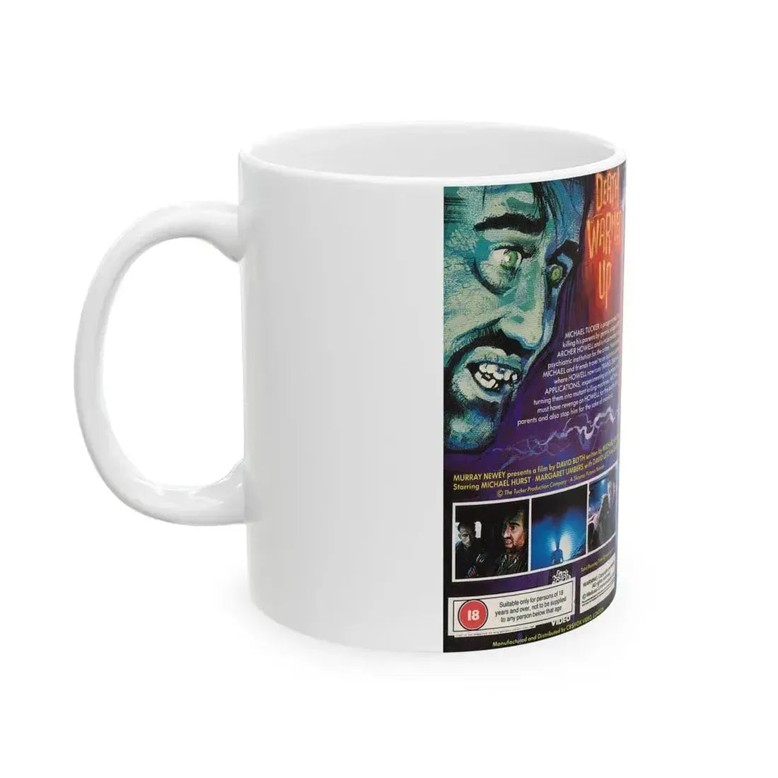 DEATH WARMED UP MEDUSA HOME VIDEO (VHS COVER) - White Coffee Mug - Go Mug Yourself