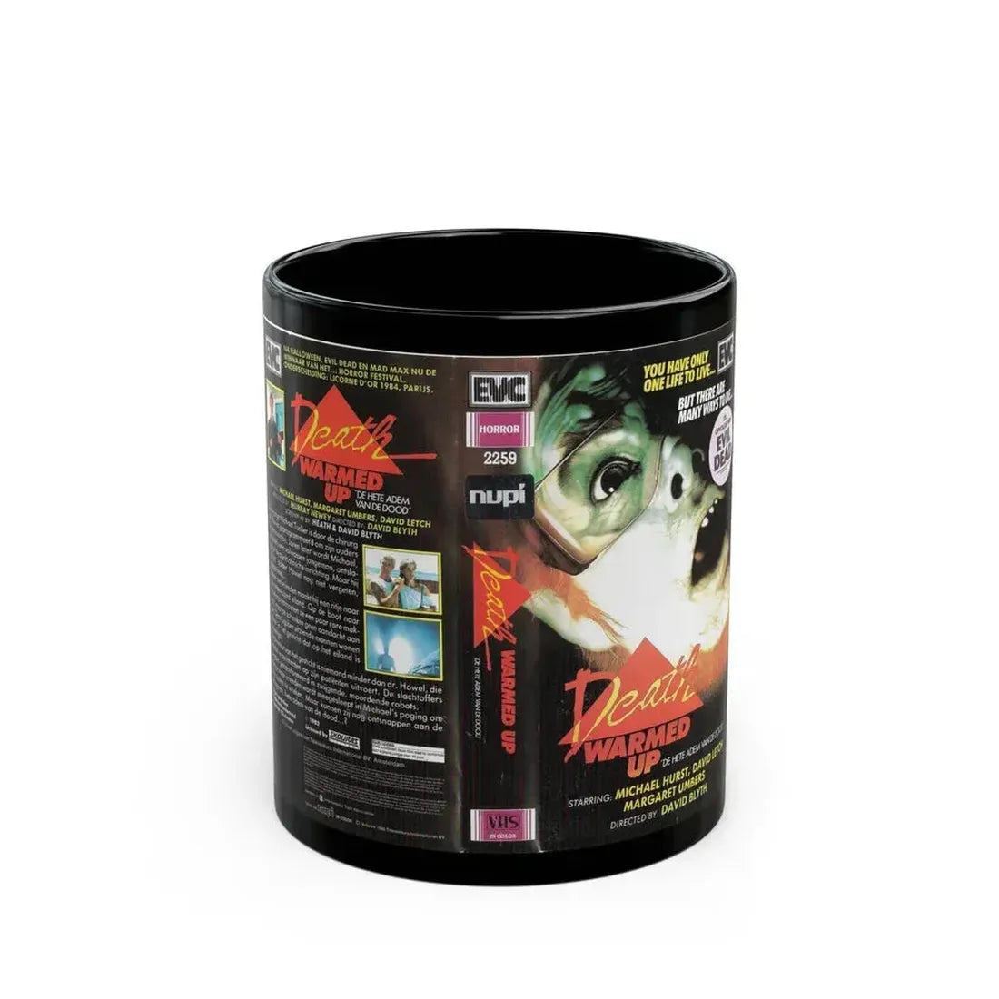 DEATH WARMED UP MICHAEL HURST (VHS COVER) - Black Coffee Mug 11oz - Go Mug Yourself